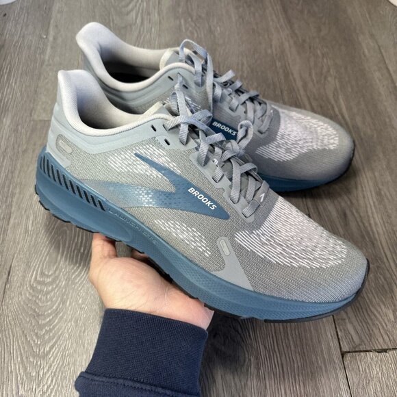 Size 9 - Brooks Launch GTS 9 Gray Teal  Running Shoe Men SAMPLE